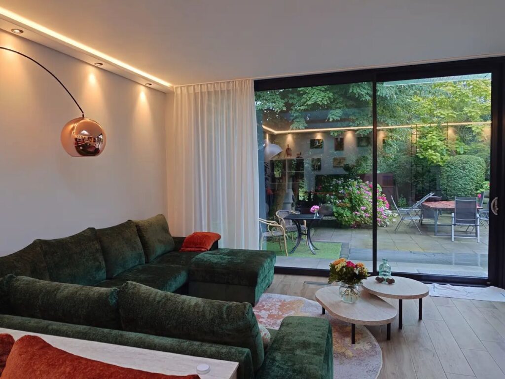 Living area with garden doors